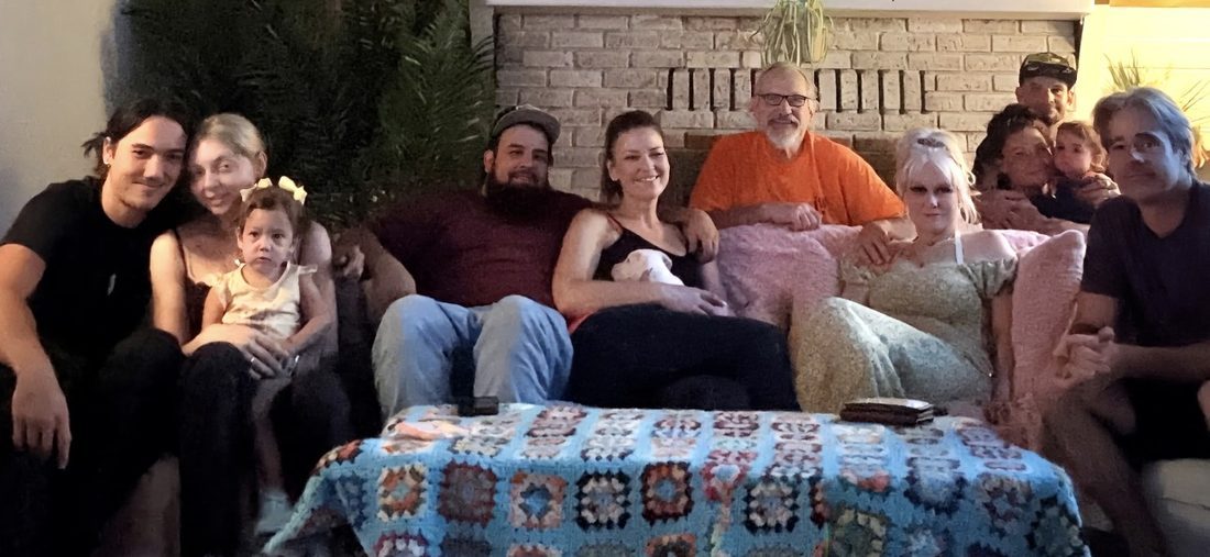 Jonathan with his family at home in Montgomery Creek