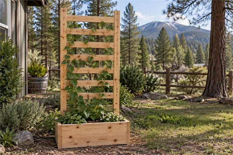 Example design: ladder-style garden trellis in pine