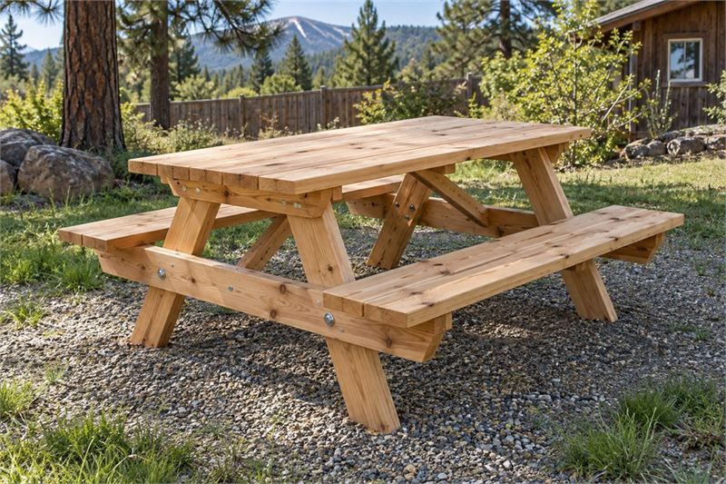 Example design: six-foot picnic table in pine